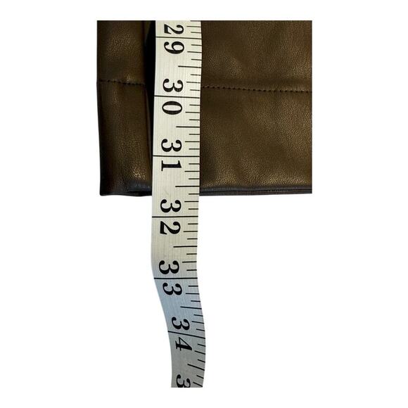 Steve Madden Women's Large Wide Leg Pant Brown Casual Mid-Rise Faux Leather NWOT - Picture 5 of 7